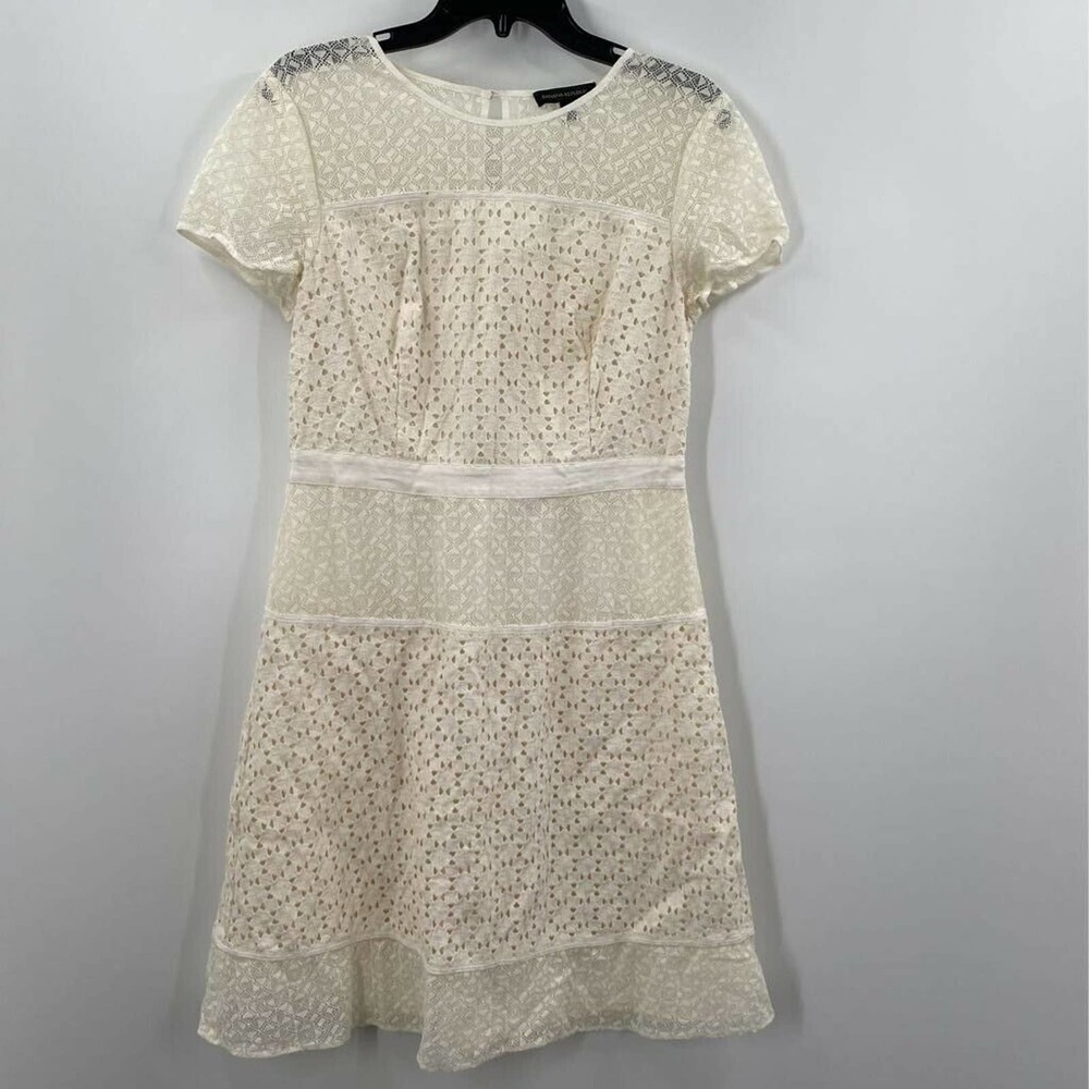Banana Republic A Line Dress Keyhole Mesh Eyelets